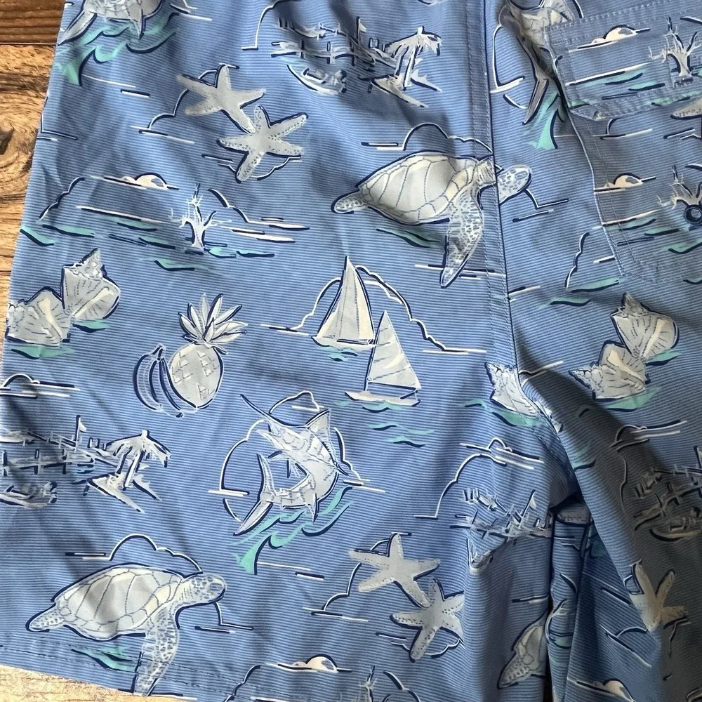 Vineyard Vines Swim Trunks Boys Medium Coastal Ocean Summer Turtles Vacation